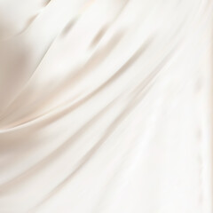 Fototapeta na wymiar Abstract White Satin Silky Cloth,Fabric Textile Drape with Crease Wavy Folds.