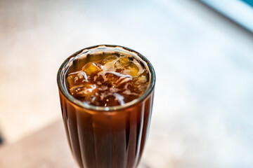 cold brew iced coffee. Urban coffee shop.