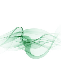 Abstract green wavy lines. Colorful vector background. smoke transparent green wave. eps 10