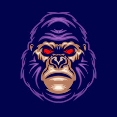 Gorilla head mascot logo