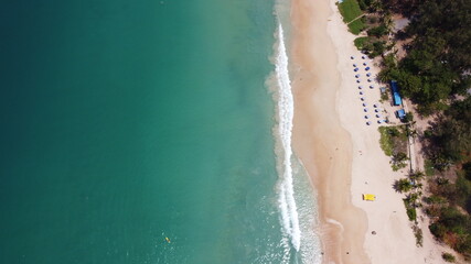 Tropical beach captured by drone
