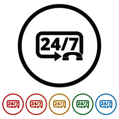 Call center service ring icon isolated on white background color set