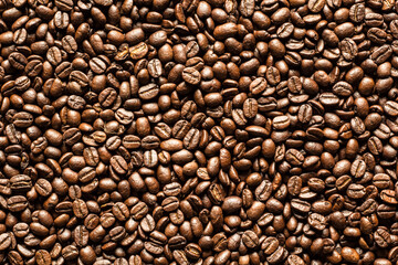 Roasted Coffee Beans background texture. 
