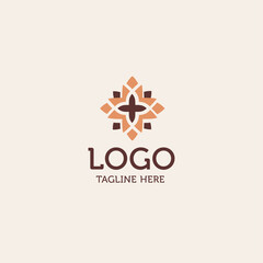 Tile art oriental, ethnic, arabic luxury logo design