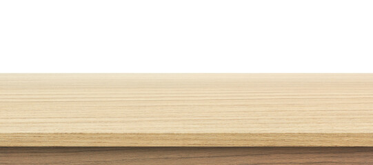 wood table isolate on white background.