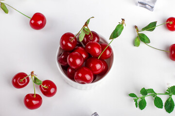 Cherry. Ripe sweet cherry on a white background.
