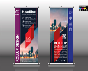 Business Roll-up banner. Standee Design. Banner Template. Presentation and Brochure. Vector illustration
