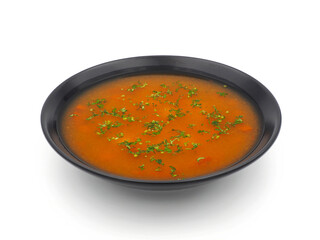 Vegetable soup isolated on white background