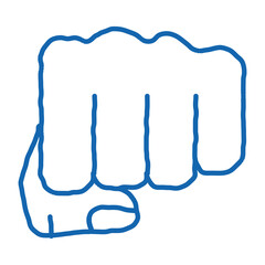 Boxer Fist Punch doodle icon hand drawn illustration