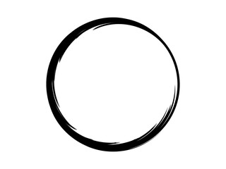 Grunge circle made of black paint.Grunge oval element.