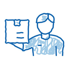 Receipt of Parcel doodle icon hand drawn illustration
