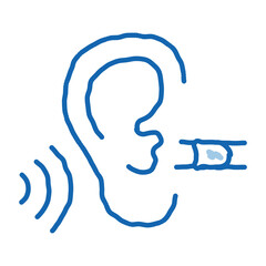 Perfect Hearing doodle icon hand drawn illustration