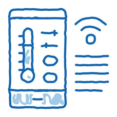 Weather Check W-Fi doodle icon hand drawn illustration