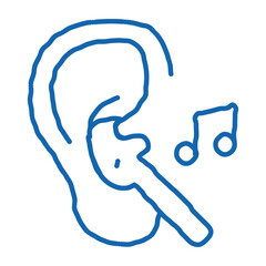 Earphones Music doodle icon hand drawn illustration