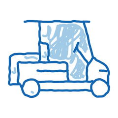 Caddy Golf Car doodle icon hand drawn illustration - obrazy, fototapety, plakaty