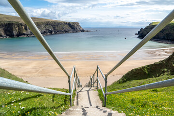 The stairs down to the Silver Strand in County Donegal - Ireland