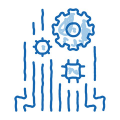 Mechanism Chip doodle icon hand drawn illustration