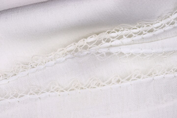 close-up white fabric texture background