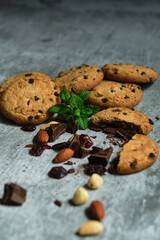 oatmeal cookies with chocolate and nuts