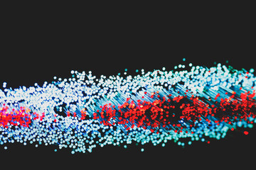 Colourful fibre optic strands with a matt filter applied