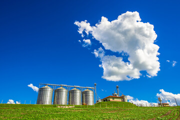 Grain silos. Agriculture and technology.