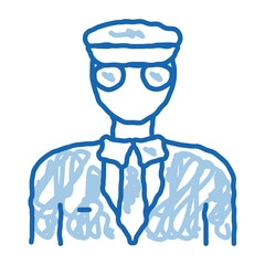 Pilot Aircraft Silhouette doodle icon hand drawn illustration