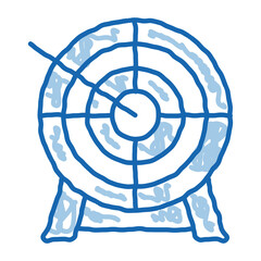 Arrow In Center Of Target doodle icon hand drawn illustration