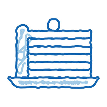recommend clip art: Puff Cake With Berry On Top doodle icon hand drawn illustration