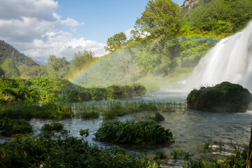 Deep vegetation and rainbow on Marmore Waterfall, Terni, Valnerina, Umbria, Italy © Alessio Russo
