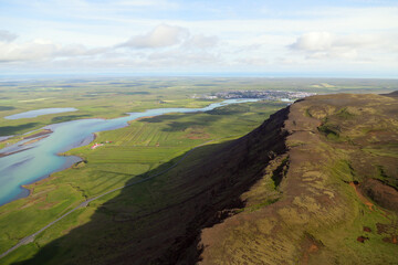Iceland landscape from the air