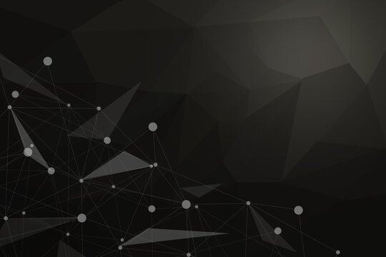 Dark Silver, Gray low poly pattern. Creative illustration background. Brand-new design for your business.