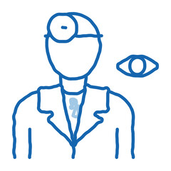 Oculist Doctor Silhouette doodle icon hand drawn illustration