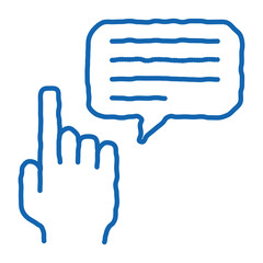 Human Hand Gesture Pointing doodle icon hand drawn illustration