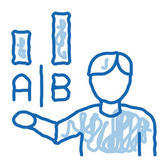Statistician Assistant Man doodle icon hand drawn illustration