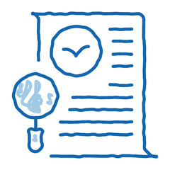 Bird Document List Research doodle icon hand drawn illustration