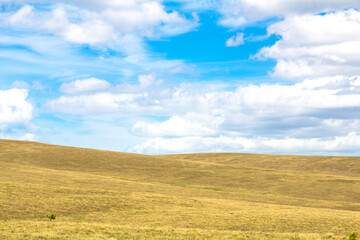 View of the beautiful blue sky with clouds and other nature on the mountains Zlatibor, Serbia.