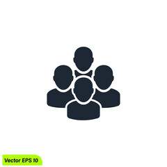 people teamwork icon vector simple design element