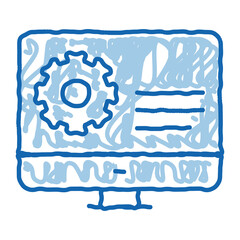 Gear On Display doodle icon hand drawn illustration