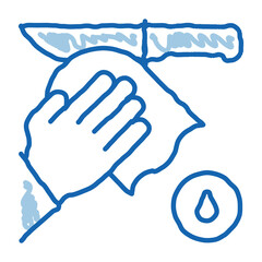 Knife Cleaning doodle icon hand drawn illustration
