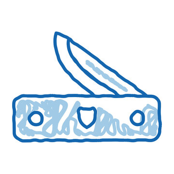 recommend clip art: Pocket Knife doodle icon hand drawn illustration