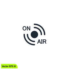 microphone news icon broadcasting symbol logo template simple design element