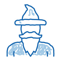 Magician Wizard Icon Vector Outline Illustration
