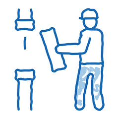 Man Change Pipe doodle icon hand drawn illustration