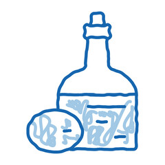 Olive Oil Bottle doodle icon hand drawn illustration