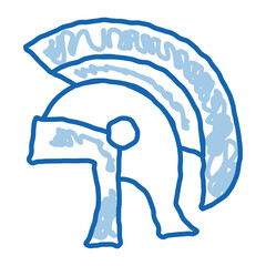 Antique Helmet doodle icon hand drawn illustration