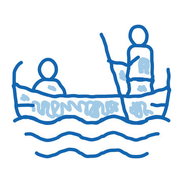 recommend clip art: Gondola Boat doodle icon hand drawn illustration