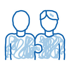 Human One Whole doodle icon hand drawn illustration