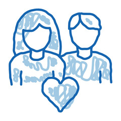 Loving Family doodle icon hand drawn illustration