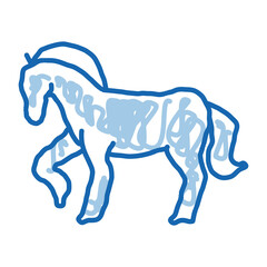 Horse Animal doodle icon hand drawn illustration