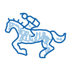 Running Horse doodle icon hand drawn illustration